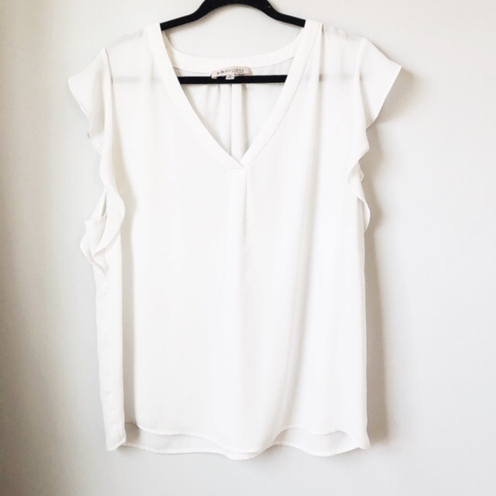 Philosophy Sheer White Blouse Size XL